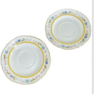 Set of Two Mikasa Terra Stone Majolica Ceramic Saucers / Plates 7087 Japan